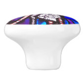 Ontwerp van Glas in lood met religieuze afbeelding Keramische Knop (Zijkant)