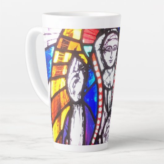 Ontwerp van Glas in lood met religieuze afbeelding Latte Mok (Linkerhoek)