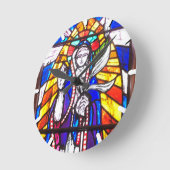 Ontwerp van Glas in lood met religieuze afbeelding Ronde Klok (Hoek)