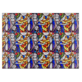 Ontwerp van Glas in lood met religieuze afbeelding Snijplank