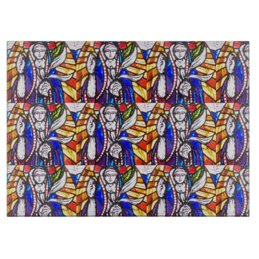 Ontwerp van Glas in lood met religieuze afbeelding Snijplank (Voorkant)