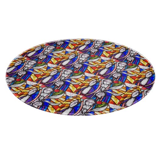 Ontwerp van Glas in lood met religieuze afbeelding Snijplank (Hoek)