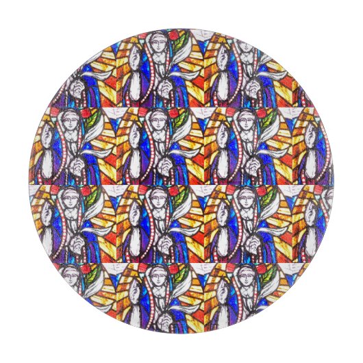 Ontwerp van Glas in lood met religieuze afbeelding Snijplank (Voorkant)