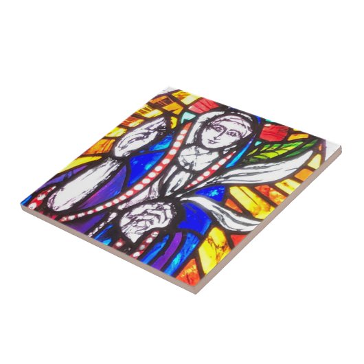 Ontwerp van Glas in lood met religieuze afbeelding Tegeltje (Zijkant)