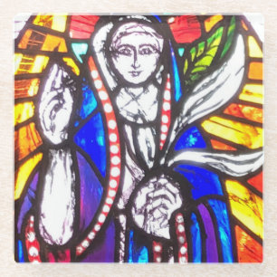 Ontwerp van Glas in lood met religieuze figuur Glazen Onderzetter