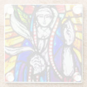 Ontwerp van Glas in lood met religieuze figuur Glazen Onderzetter (Achterkant)