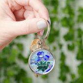 ontwerp van Glazen in lood bloemen Sleutelhanger (Hand)