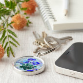 ontwerp van Glazen in lood bloemen Sleutelhanger (Zijkant)