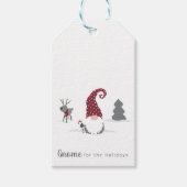 Ontwerp van Gnome en Reindeer Scandinavian Tomte Cadeaulabel (Voorkant)