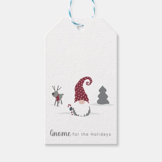 Ontwerp van Gnome en Reindeer Scandinavian Tomte Cadeaulabel (Voorkant)
