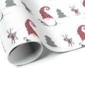 Ontwerp van Gnome en Reindeer Scandinavian Tomte Cadeaupapier (Rol Hoek)