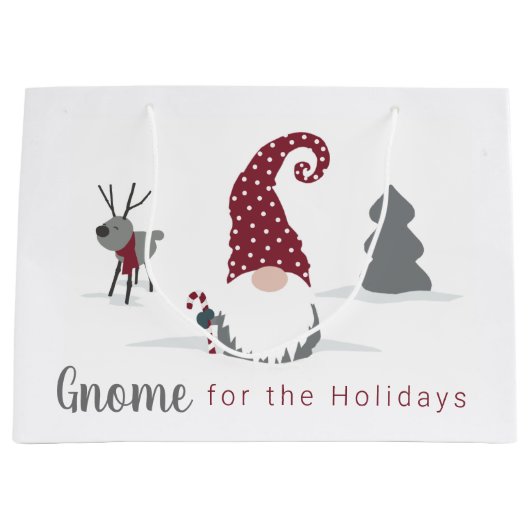 Ontwerp van Gnome en Reindeer Scandinavian Tomte Groot Cadeauzakje (Voorkant)