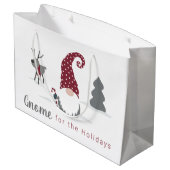 Ontwerp van Gnome en Reindeer Scandinavian Tomte Groot Cadeauzakje (Achterkant Gekanteld)