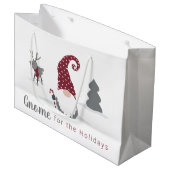 Ontwerp van Gnome en Reindeer Scandinavian Tomte Groot Cadeauzakje (Voorkant Gekanteld)