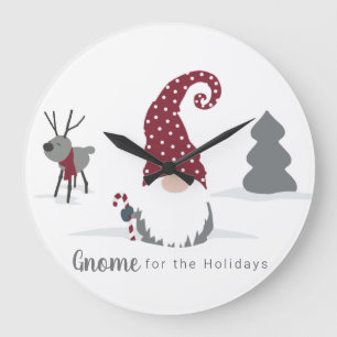 Ontwerp van Gnome en Reindeer Scandinavian Tomte Grote Klok