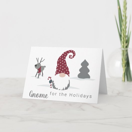 Ontwerp van Gnome en Reindeer Scandinavian Tomte Kaart (Voorkant)