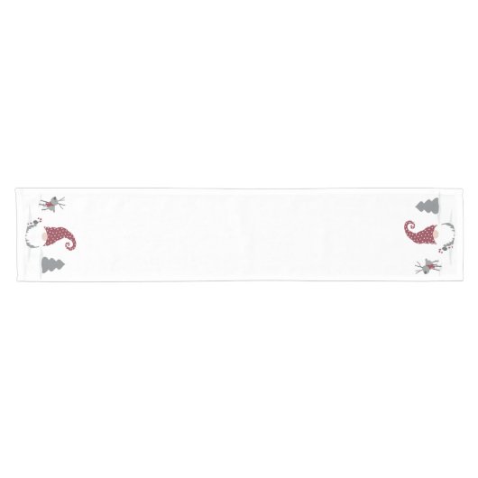 Ontwerp van Gnome en Reindeer Scandinavian Tomte Korte Tafelloper (Horizontaal)