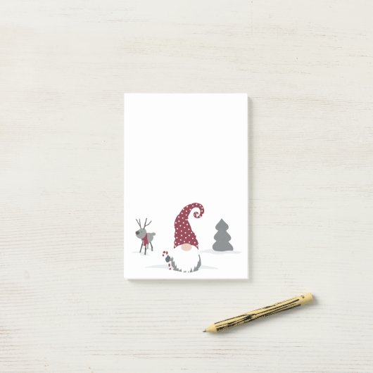 Ontwerp van Gnome en Reindeer Scandinavian Tomte Post-it® Notes (Op bureau)
