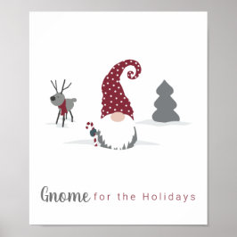 Ontwerp van Gnome en Reindeer Scandinavian Tomte Poster