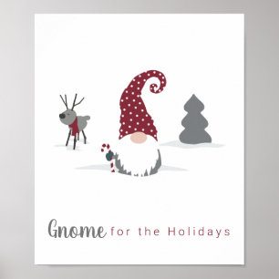 Ontwerp van Gnome en Reindeer Scandinavian Tomte Poster