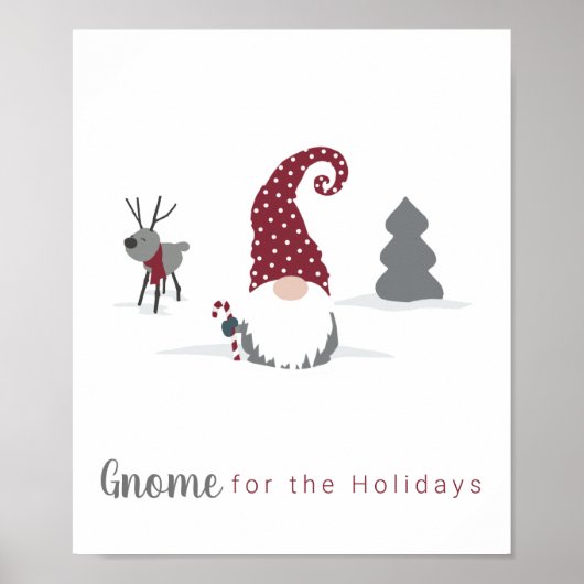Ontwerp van Gnome en Reindeer Scandinavian Tomte Poster (Voorkant)