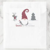 Ontwerp van Gnome en Reindeer Scandinavian Tomte Rechthoekige Sticker (Tas)