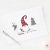 Ontwerp van Gnome en Reindeer Scandinavian Tomte Rechthoekige Sticker (Envelop)