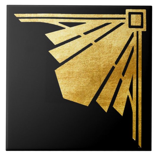 Ontwerp van Gold- en zwarte deco-keramische Tegel Tegeltje (Voorkant)