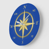 ONTWERP VAN GOLDEN EN BLAUWE COMPASES ROOS GROTE KLOK (Hoek)