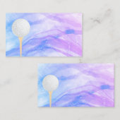 ontwerp van golfbalblauw en paarse waterverf visitekaartje (Voorkant / Achterkant)