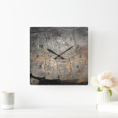 Ontwerp van Gopher Tortoise Shell Vierkante Klok (Huis)