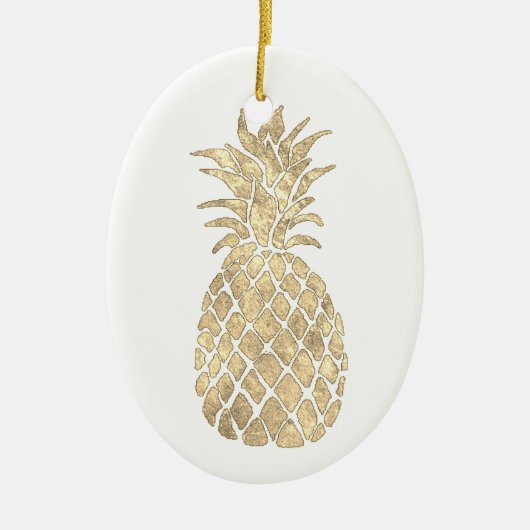 ontwerp van gouden anananas keramisch ornament (Voorkant)