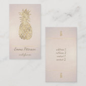 ontwerp van gouden anananas visitekaartje (Voorkant / Achterkant)