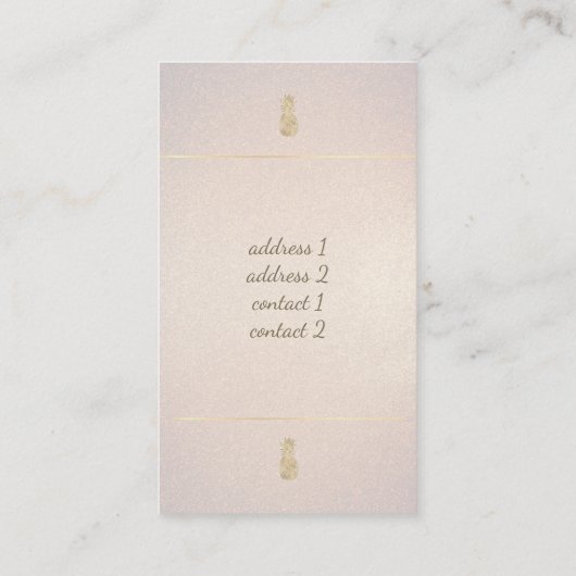 ontwerp van gouden anananas visitekaartje (Achterkant)