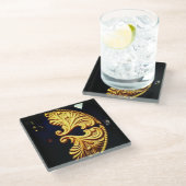 Ontwerp van gouden deuren glazen onderzetter (Schuin)