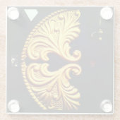 Ontwerp van gouden deuren glazen onderzetter (Achterkant)