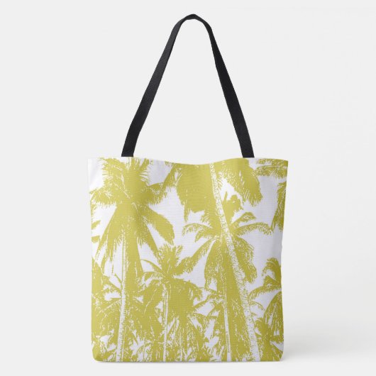 Ontwerp van gouden en witte palmbomen tote bag (Achterkant)