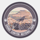 Ontwerp van Grand Canyon Vintage Poster Ronde Sticker (Voorkant)