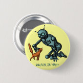 Ontwerp van grappige robot- en kattenknoppen ronde button 5,7 cm (Voorkant /achterkant)