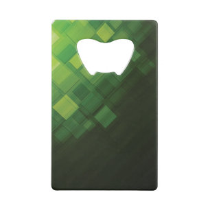 Ontwerp van groene abstracte technologie creditkaart flessenopener