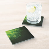 Ontwerp van groene abstracte technologie glazen onderzetter (Schuin)