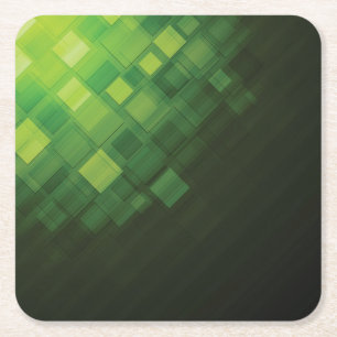 Ontwerp van groene abstracte technologie kartonnen onderzetters