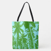 Ontwerp van groene en blauwe palmbomen tote bag (Voorkant)