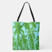 Ontwerp van groene en blauwe palmbomen tote bag (Achterkant)