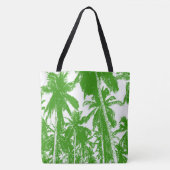 Ontwerp van groene en witte palmbomen tote bag (Voorkant)
