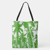Ontwerp van groene en witte palmbomen tote bag (Achterkant)