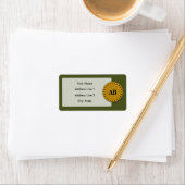 Ontwerp van groene landmonogram etiket (Insitu)