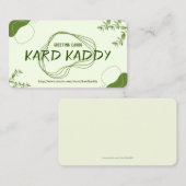 Ontwerp van groene leder en lijnen visitekaartje (Voorkant / Achterkant)