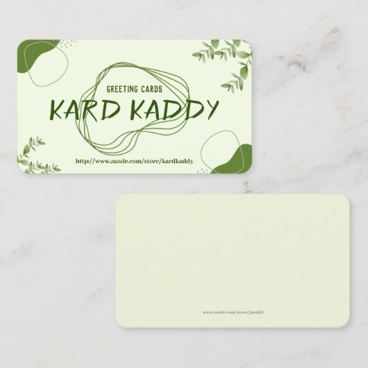 Ontwerp van groene leder en lijnen visitekaartje (Voorkant / Achterkant)