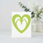Ontwerp van groene teenslippers 1 briefkaart (Staand voorkant)